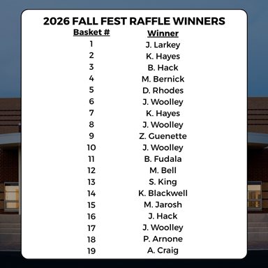 Fall Fest Raffle Winners
